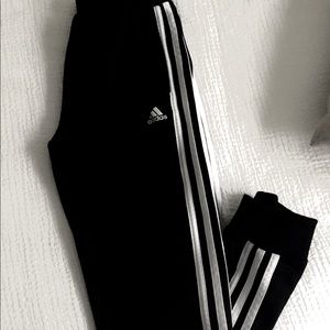 White striped black ADIDAS joggers